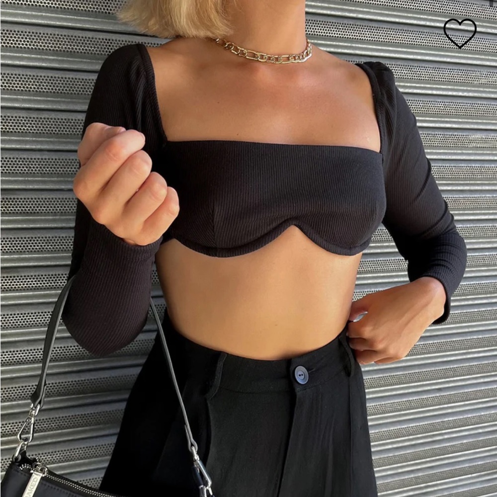 NWOT princess polly Becca long sleeve crop top